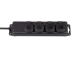 Brennenstuhl buitenstekkerdoos IP44 4-voudig (stekkerdoos voor gebruik op de bouwplaats en permanent buitengebruik, 2m kabel)