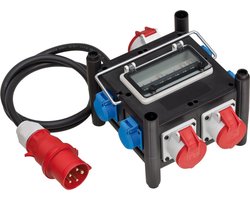 Brennenstuhl compacte rubberen stroomverdeler / rubberen verdeler (2m kabel, 2xCEE 400V/16A, 1 x CEE 400V/32A, 4x 230V/16A, gebruik op de bouwplaats en permanent buitengebruik, made in Germany)