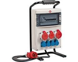 Brennenstuhl draagbare stroomverdeler / verdeelblok (2x32A + 1x16A CEE contactdozen, 2m kabel, voor gebruik op de bouwplaats en permanent gebruik buiten, met FI-stekker)