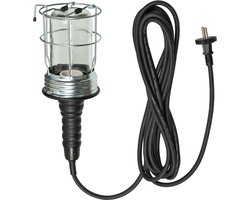 Brennenstuhl handlamp / werkplaatslamp van hard rubber met stevige beschermkorf (60 W, 136 mm diameter, 5m kabel) zwart