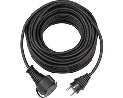 Brennenstuhl hoogwaardige rubberen verlengkabel (25 m, IP44, kabel voor buiten) zwart
