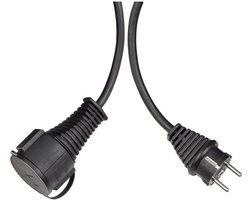Brennenstuhl Kwaliteits rubberen verlengsnoer (5m kabel, voor kortstondig buitengebruik IP44) zwart