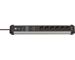 brennenstuhl Premium-Protect-Line, stekkerdoos 6-voudig met overspanningsbeveiliging (3m kabel, met schakelaar, Made in Germany)