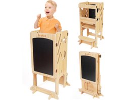 brenza - Leertoren 3 in 1 - Leertoren inklapbaar - Keukenhulp voor kinderen - Learning Tower - Leertoren Montessori