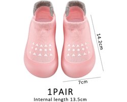 Brenzoos - Kruipschoenen en Sokken voor Baby Buiten | Meisjes Babyschoenen met Zachte Zolen | Roze | Maat 22/23 EU