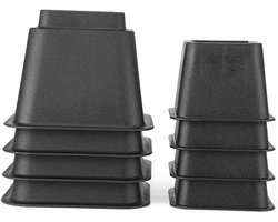 Brenzoos - Met Verstelbare meubelverhogers 8-delig voor bed, tafel, stoel of bank met 4 hoge en 4 korte verhogers - opstaand hulpmiddel - stapelbaar en handig - 3 tot 8 cm verhoging.