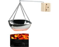 Brenzoos - Sauna aromakom van roestvrij staal voor etherische oliën - Wandmontage met verstelbare arm - Sauna accessoires voor persoonlijke spa thuis - Vierkant 20 cm
