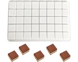 Brenzoos - Siliconenmal voor Vierkante Chocoladevorm - 40 Gaten - Rubber - Keukengerei