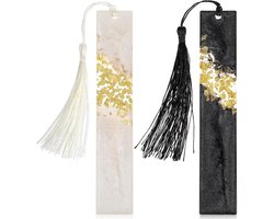 Brenzoos - Stijlvolle bladwijzers met kwastjes van kunsthars - set van 2 - perfect cadeau voor leesliefhebbers