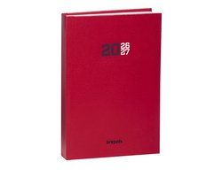 Brepols agenda 2026-2027 - COLLEGE - Schoolagenda - 1 dag per pagina - Gekartonneerde omslag - Dagoverzicht - Rood - 11.5 x 16.9 cm