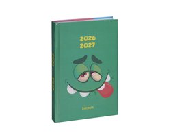 Brepols agenda 2026-2027 - MONSTERS - Schoolagenda - 1 dag per pagina - Stevige omslag - Dagoverzicht - Groen - 11.5 x 16.9 cm