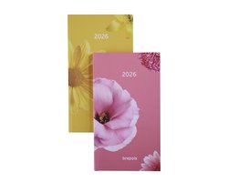 Brepols agenda 2026 - INTERPLAN [0.736] - FLEURISH - Agenda - 1 week op 2 pagina's - Weekoverzicht - Geel - 9 x 16 cm