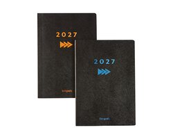 Brepols bureau agenda 2027 - ESSENTIAL [0.150] - GO AHEAD - Bureau agenda - 1 week op 2 pagina's - Weekoverzicht - Oranje/Rood - 14.8 x 21 cm