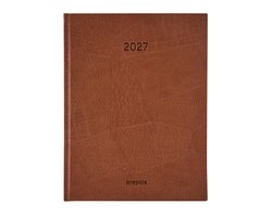 Brepols bureau agenda 2027 - OPTIVISION LARGE [0.117] - LUCCA - Bureau agenda - 1 week op 2 pagina's - Weekoverzicht - Bruin - 17.1 x 22 cm