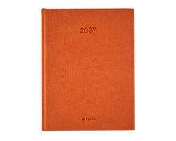 Brepols bureau agenda 2027 - OPTIVISION LARGE [0.117] - LUCCA - Bureau agenda - 1 week op 2 pagina's - Weekoverzicht - Oranje - 17.1 x 22 cm