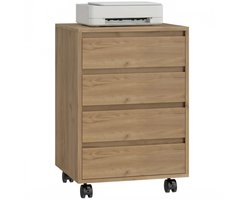 Bresht ladekast - Ladenkastje - Commode - 4 Lades - Verrijdbaar ontwerp- Anti-kantelvoorziening - Houtlook - 46 × 40 × 65 cm