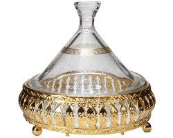 Bricard Almeria Amuseschaaltje - Set van 2 - Mini Tajine Schaaltjes met Deksel - Ø15cm - Goud