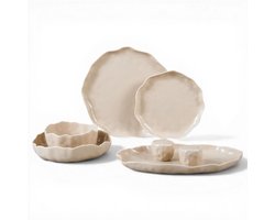 Bricard Angles - Porseleinen Dinner Set - Serviesset - 27-delig - 6-Persoons - Taupe - Japandi