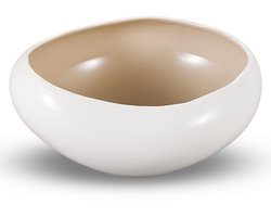 Bricard Barles Schaal - Wit/Taupe - Ø23x20,3x10,3cm