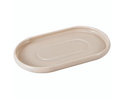 Bricard Bondy – Ovale Borden – 6-Stuks – Taupe – Porselein – Tapas schalen