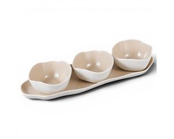 BRICARD BONNES SCHAALTJESSET | WIT-TAUPE 4-DELIG
