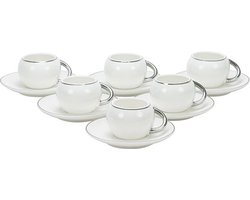 BRICARD ESPRESSO SET 2860 12/S-2 | WIT - ZILVER 12-DELIG