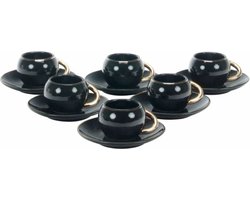 BRICARD ESPRESSO SET 2860 12/S-3 | ZWART - GOUD 12-DELIG