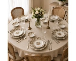 Bricard Fleury - Vintage Serviesset - 25-delig - 6-Persoons - Bruin/Wit - Dinner Set - Porselein