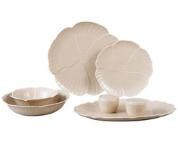 Bricard Florange - Porseleinen Dinner Set - Serviesset - 27-delig - 6-Persoons - Taupe
