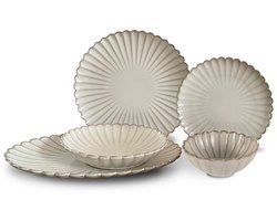 Bricard Paris - Porseleinen Dinner Set - Serviesset - 25-delig - 6-Persoons - Wit