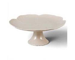 Bricard – patisseriebord op voet – Florange – porselein – Taupe – Ø27x26,6x10,5cm