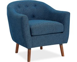 Brie|Accent Stoel in Linnen Blauw