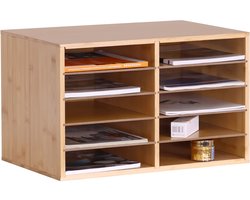 Brievenbak bamboe - A4 - bureau organizer