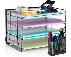Brievenbak Organizer - Papieren Lade - Bureau Organisatie - Schroefvrij Ontwerp - 4 Lagen