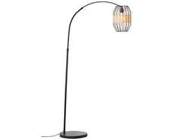 Brillant | Slope arc vloerlamp 1.5m zwart/naturel | lamp | vloer | Normale lamp | ( lamp niet mee geleverd ) | A60 |