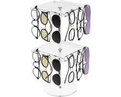 Brillen organizer rek, zonnebrilhouder standaard voor nette opslag, draaibare display standaard, acryl brillen organizer