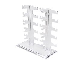 Brillenstandaard - Zonnebril-organizer - Zonnebrilrek - Plastic - Transparant - 29.5*13*32 cm - Zonnebrillen Display - Brillenhouder - Voor Kaptafel, Slaapkamer, Woonkamer - Presentatierek - Voor 10 Brillen