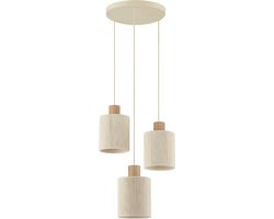 Brilliant Arlo - Hanglamp - 3-lichts - E27 - Beige/Hout