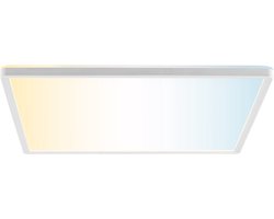 Brilliant Avola - Plafondlamp - Breedte 42 cm - LED 22W - 3000lm - 2700K-6500K - CCT - Timer - Nachtlicht - Dimbaar - Afstandsbediening - IP20 - Wit