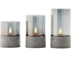 Brilliant Bougie Batterij - Tafellamp - LED - Flickering Candle Light Set - Grijs/Smoke - IP44