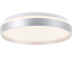 Brilliant Britt - Plafondlamp - Ø 33 cm - LED 22W - CCT - Dimbaar - Afstandsbediening - Zilver/Wit