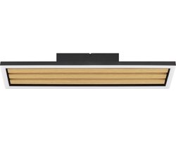 Brilliant Calma - Plafondlamp - LED 20W - 2600lm - 3000K - 3-step dimbaar - Zwart/Hout