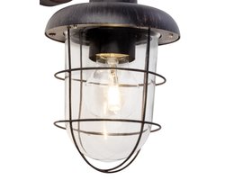 Brilliant Carlisle - Buitenlamp - IP44 - E27 max 1x40W - Zwart/Bruin