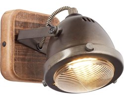 Brilliant CARMEN WOOD - Wandlamp - Bruin;Zilvergrijs