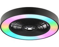 Brilliant Catania - Plafondventilator - LED 40W - CCT - 2700K-6500K - Dimbaar - ICRGB - Nachtlicht - Timer - Afstandsbieding - Zwart