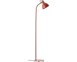 Brilliant Erena vloerlamp 1,5m rood metaal/hout voetschakelaar 1x A60, E27, 40 W, geschikt voor normale lamp (niet inbegrepen)