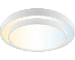 Brilliant Faruz - Plafondlamp - Ø 39 cm - LED 10W - CCT - 3000K-6500K - Dimbaar - Nachtlicht - Timer - Afstandsbediening - Wit