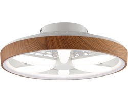 Brilliant Gaiano - Plafondventilator - Met verlichting - Ø 48 cm - LED 48W - Wit en RGB kleuren - Dimbaar - Timer - CCT - Afstandsbediening - Hout - Zeer stil