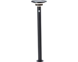 Brilliant Garvina - Buiten sokkellamp - Hoogte 85 cm- LED 3W - Solar - 430 lm - 3000K - IP44 - zwart