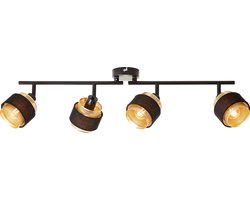Brilliant Grove spot 4-vlammig zwart goud metaal/textiel 4x D45, E14, 28 W, Geschikt voor hanglamp (niet inbegrepen)